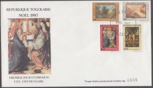 TOGO Sc #1448-51 FDC SET of 4 BIBLE STAMPS incl ADAM and EVE (3 OLD TESTAMENT)