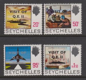 Seychelles 1975 QEII Ship Visit Set Sc#323-326 MNH