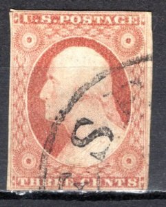 U.S.A.; 1855; Sc. # 11A; Used Type II Single Stamp