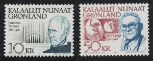 Greenland Composer Writer Birth Anniversaries 2v 1991 MNH SC#242-243 SG#239-240