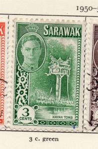 Sarawak 1950-52 Early Issue Fine Mint Hinged 3c. 216376