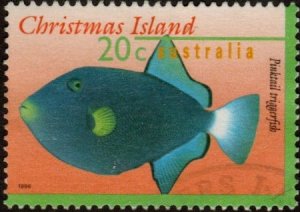 Christmas Island 381 - Used - 20c Pinktail Triggerfish (1996) (cv $0.40)
