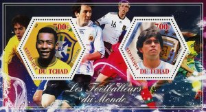 World Soccer Players Sport Pelé Maradona Souvenir Sheet of 2 Stamps Mint NH