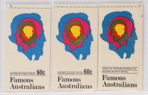 AUSTRALIA 1970 Famous Australians 60c (2 diff) & $1.20. MNH **. Pfr B133-35.