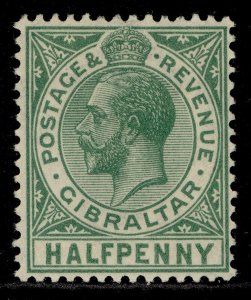 GIBRALTAR GV SG89, ½d green, M MINT.