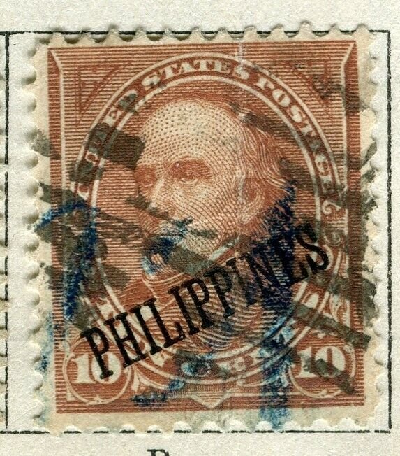 PHILIPPINES; 1899 early Presidential Optd. series issue used 10c. value