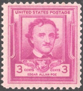 SC#986 3¢ Edgar Allan Poe Single (1949) MNH