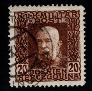 Bosnia & Herzegovina Scott 72 Used Franz Josef  stamp from 1912-1914 set