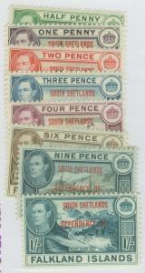 FALKLAND DEPENDENCIES KGVI South Shetlands sgD1-8 MINT