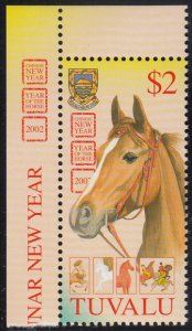 Tuvalu 2003 MNH Sc #904 $2 Chestnut horse - Year of the Horse - Chinese New Year