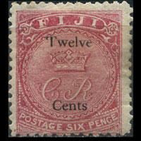 FIJI 1872 - Scott# 20 Crown Surch. 12c LH