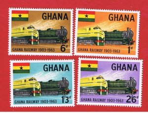 Ghana #156-159  MNH OG   Railways  Free S/H