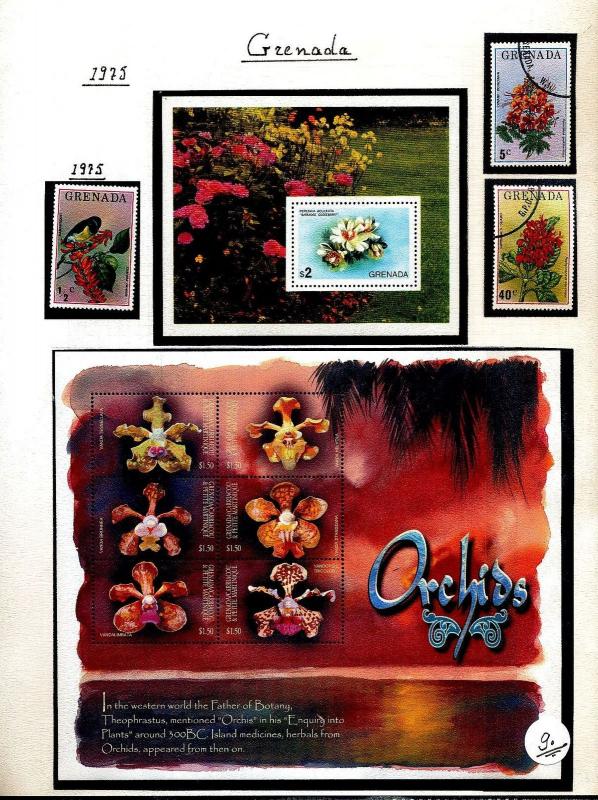 Grenada Grenadines Flowers Sheets M&U (50+Items) Au12747