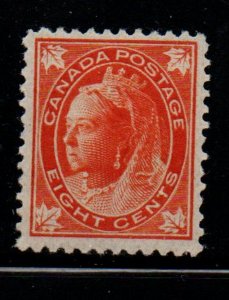 Canada Sc 72 1897 8 c orange Victoria Maple Leaf stamp mint