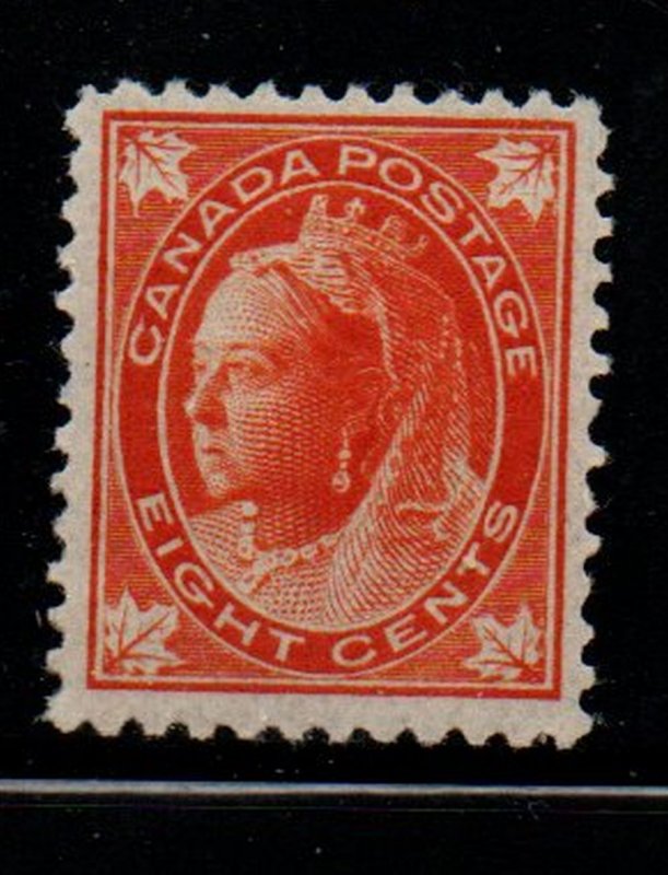 Canada Sc 72 1897 8 c orange Victoria Maple Leaf stamp mint