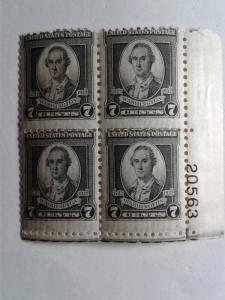 SCOTT # 712 WASHINGTON PLATE BLOCK MINT NEVER HINGED GREAT LOOKING GEM  !!