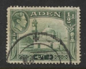 ADEN - Scott 16 - Aden Scenes - 1939- Used - Single 1/2a Stamp