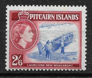 PITCAIRN ISLANDS SG28 1957 2/6 ULTRAMARINE & LAKE MNH