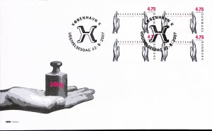 Denmark Danmark Scott 1388 FDC block of 4  Metric system