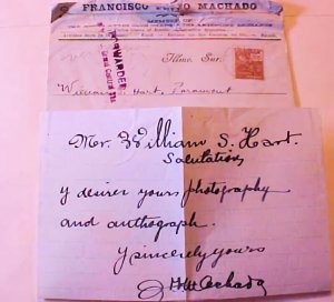 BRAZIL LETTER TO US MOVIE STAR WM HART 1924 REGISTERED