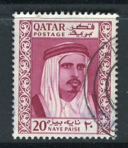 QATAR; 1961 early Pictorial issue fine used 20np. value