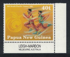 Papua NG Athletics Runners 9th South Pacific Games Corner 1991 MNH SC#772