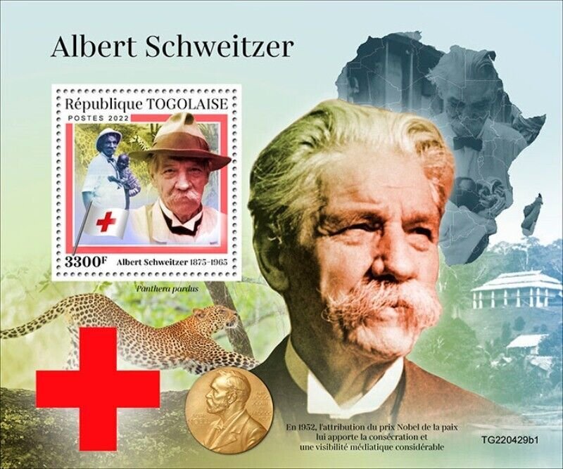 Togo - 2022 Polymath Albert Schweitzer - Stamp Souvenir Sheet - TG220429b1