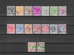 MALAYA/MALACCA 1954/57 SG 23/38 USED Cat £120