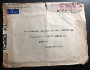 1940s London England Censored Red Cross Scheme Cover To Geneva Switzerland