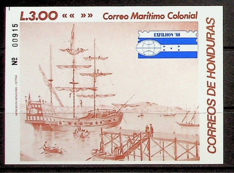 HONDURAS Sc 358 NH SOUVENIR SHEET OF 1988 - EXPO - SHIPS