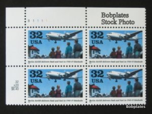 BOBPLATES #3211 Berlin Airlift Upper Left Plate Block B1111 F-VF NH CV=$2.6