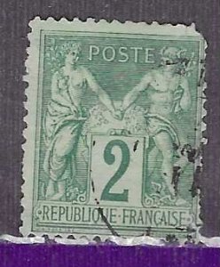 France #65 2c Peace & Commerce green greenish  (U) CV.$240.00