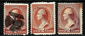 Three US Scott #210 w/Attractive Selected 1800s Fancy Cancels...[KN]