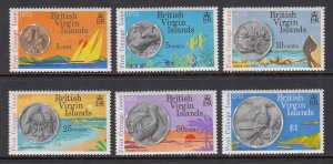 British Virgin Islands 254-259 Coins on Stamps MNH VF