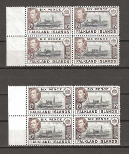FALKLAND ISLANDS 1938/50 SG 155, 155a  MNH