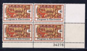 U.S. 1501 NH 1973 Progress in Electronics plate block of 4