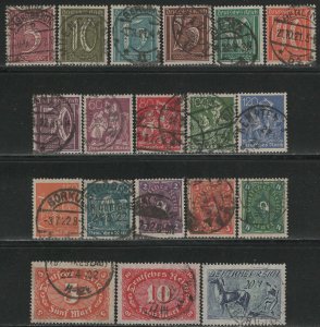 Germany Reich Scott # 137 - 155, used, cpl set, # 151 exp h/s