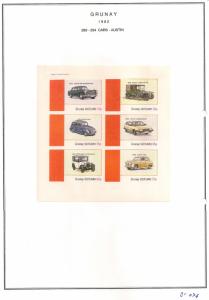 SCOTLAND - GRUNAY - 1982 - Cars, Austin - Imperf 6v  Sheet - MLH