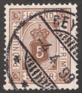 1876-95 Iceland Island Sc#O5 - 5 Aur - Very fine used stamp Cv$17.50