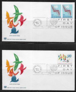 United Nations C15-18 1972 Air Mails Geneva Cachet FDC First Day Cover