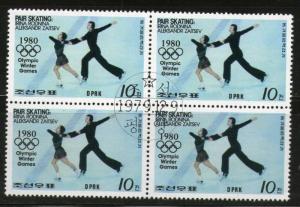 DPR Korea 1980 Winter Olympic Games Figure Skating Blk/4 Cancelled ++ 13064