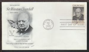 US 1264 Churchill 1965 Fleetwood U/A FDC N773