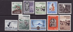 Ceylon-Sc#319-28- id9-unused og NH definitive set-1954-