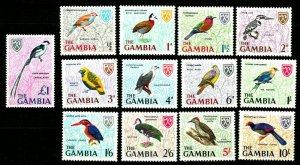 ES-1100 THE GAMBIA 1966 BIRDS COMPLETE SET SCOTT 215-227 MNH $11