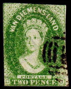 Tasmania Scott 12 (1860) Used G-F, CV $95.00 M