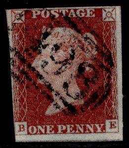 GB QV SG8, 1d red-brown PLATE 48, USED. Cat £45. BE