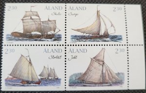 Finland, ALAND, Block of 4, 2.30M, #109-112, MNH, SCV$4.40