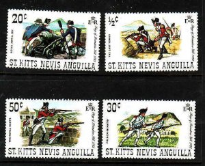 St Kitts-Nevis-Sc#245-8- idAA-unused NH set-Military-Uniforms-1971-