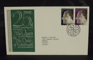 15443   GREAT BRITAIN   FDC # 683-684     25th Wedding Anniversary