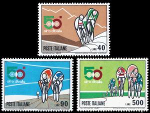 Italy 1967 Sc 958-60  MVLH 50th Anniversary Italian bicycle race